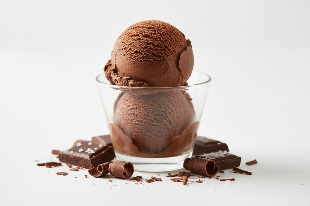 only 2 scoops. glass cup is smaller